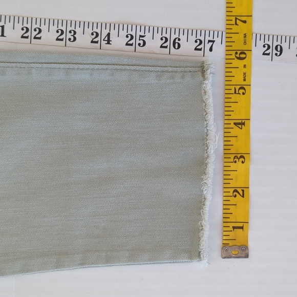 NWT Nine West Gramercy Skinny Ankle Jeans 12 Sea Grass Green Frayed Hem Twill - Picture 16 of 16
